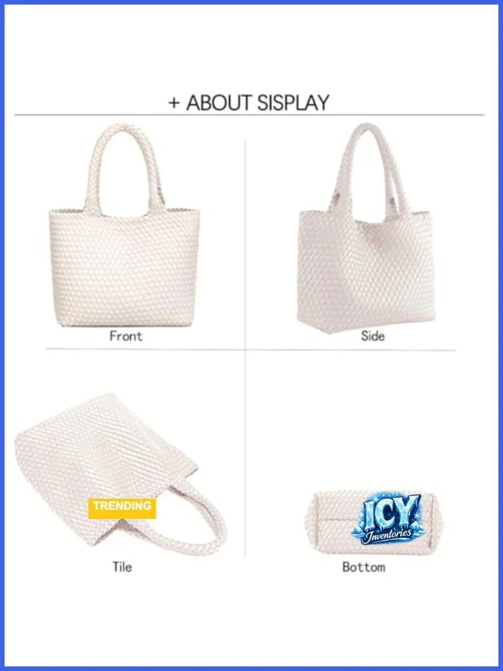 Faux Leather Woven Tote Bag Travel Handbag Shoulder Purse